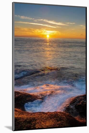 Norway, Finnmark, Loppa. Waves breaking on coastal cliffs.-Fredrik Norrsell-Mounted Photographic Print