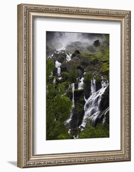 Norway, Flam. Lush Waterfall in Flam, Norway-Kymri Wilt-Framed Photographic Print