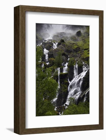 Norway, Flam. Lush Waterfall in Flam, Norway-Kymri Wilt-Framed Photographic Print