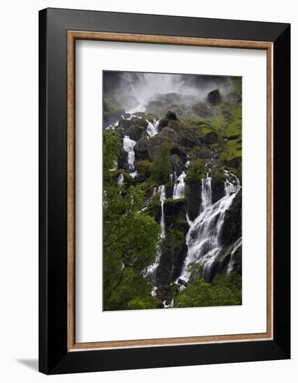 Norway, Flam. Lush Waterfall in Flam, Norway-Kymri Wilt-Framed Photographic Print