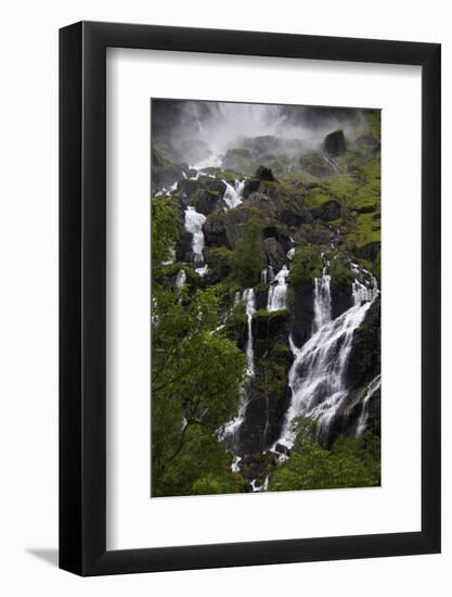 Norway, Flam. Lush Waterfall in Flam, Norway-Kymri Wilt-Framed Photographic Print