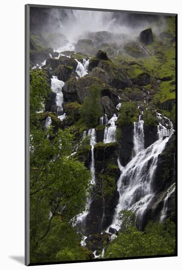 Norway, Flam. Lush Waterfall in Flam, Norway-Kymri Wilt-Mounted Photographic Print