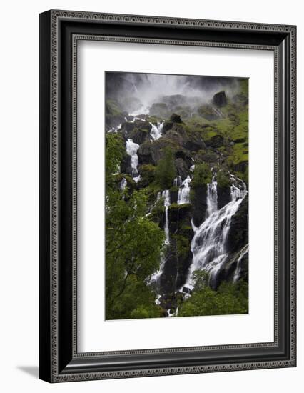 Norway, Flam. Lush Waterfall in Flam, Norway-Kymri Wilt-Framed Photographic Print