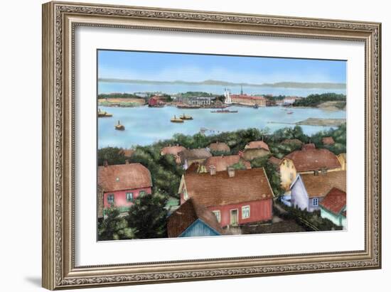 Norway. Horten. 19th Century. View of the City with the Port and Arsenal of the State with the…-null-Framed Giclee Print