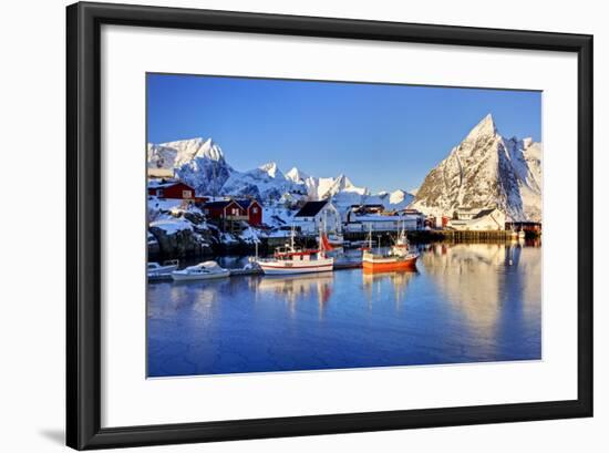 Norway, Lofoten, Moskenesoya, Hamnoy-Bernd Rommelt-Framed Photographic Print