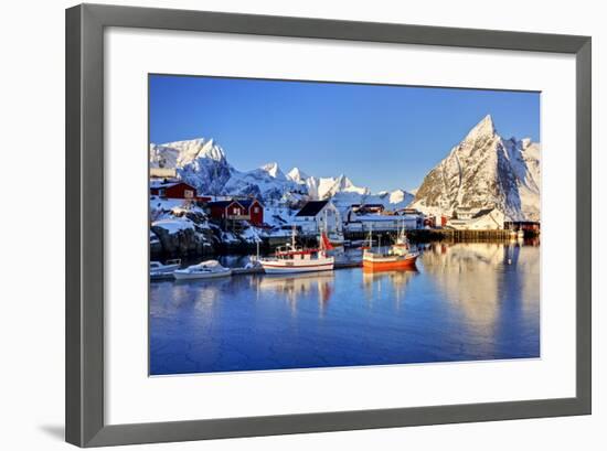 Norway, Lofoten, Moskenesoya, Hamnoy-Bernd Rommelt-Framed Photographic Print