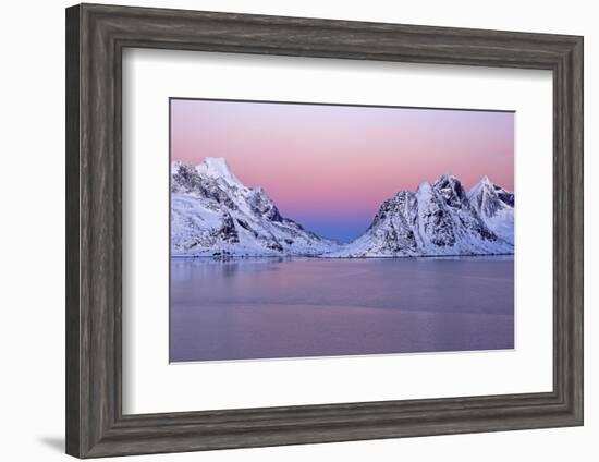 Norway, Lofoten, Moskenesoya, Kirkefjord, Pure Mountains-Bernd Rommelt-Framed Photographic Print