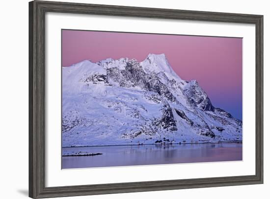 Norway, Lofoten, Moskenesoya, Kirkefjord, Pure Mountains-Bernd Rommelt-Framed Photographic Print