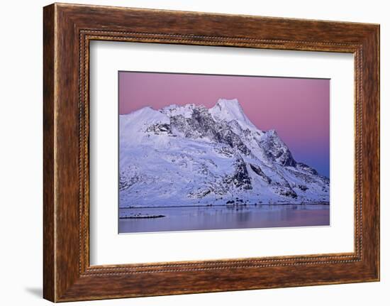 Norway, Lofoten, Moskenesoya, Kirkefjord, Pure Mountains-Bernd Rommelt-Framed Photographic Print