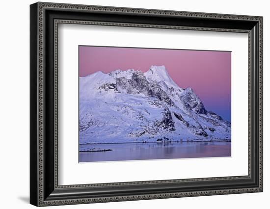 Norway, Lofoten, Moskenesoya, Kirkefjord, Pure Mountains-Bernd Rommelt-Framed Photographic Print