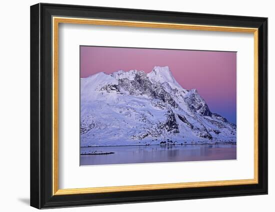 Norway, Lofoten, Moskenesoya, Kirkefjord, Pure Mountains-Bernd Rommelt-Framed Photographic Print