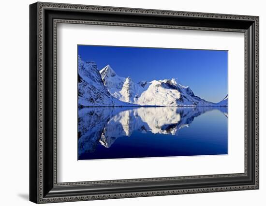 Norway, Lofoten, Moskenesoya, Kirkefjord, Pure Mountains-Bernd Rommelt-Framed Photographic Print