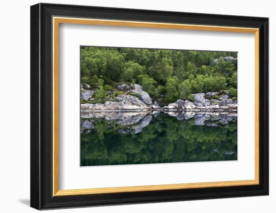 Norway, Lysefjord. Reflective Landscape of Lysefjord-Kymri Wilt-Framed Photographic Print