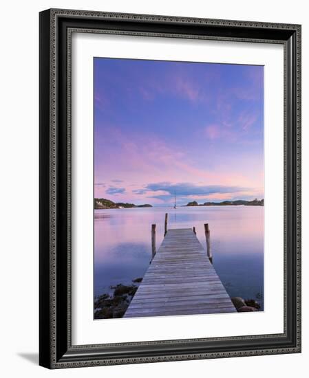 Norway, Oslo, Oslo Fjord, Jetty over Lake at Dusk-Shaun Egan-Framed Photographic Print