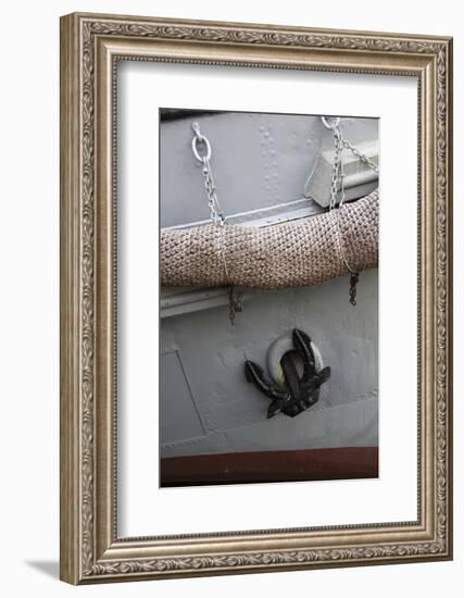 Norway, Oslo. Ship anchor detail in Oslo port, Norway.-Kymri Wilt-Framed Photographic Print