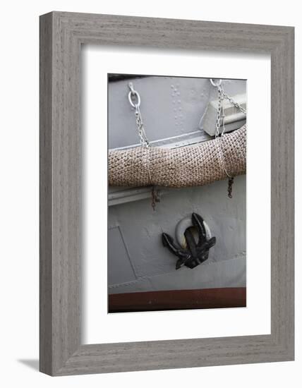 Norway, Oslo. Ship anchor detail in Oslo port, Norway.-Kymri Wilt-Framed Photographic Print