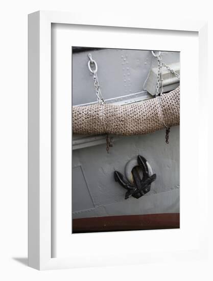 Norway, Oslo. Ship anchor detail in Oslo port, Norway.-Kymri Wilt-Framed Photographic Print