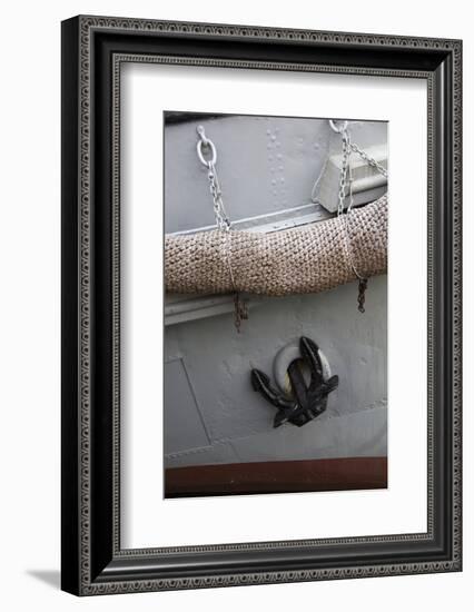 Norway, Oslo. Ship anchor detail in Oslo port, Norway.-Kymri Wilt-Framed Photographic Print