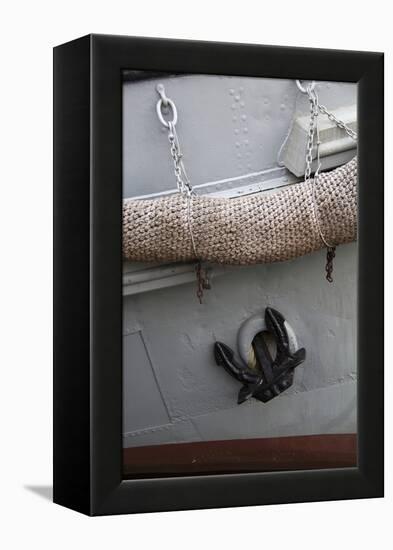 Norway, Oslo. Ship anchor detail in Oslo port, Norway.-Kymri Wilt-Framed Premier Image Canvas