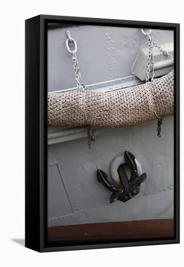 Norway, Oslo. Ship anchor detail in Oslo port, Norway.-Kymri Wilt-Framed Premier Image Canvas