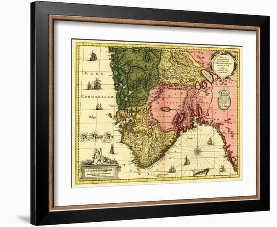 Norway - Panoramic Map-Lantern Press-Framed Art Print