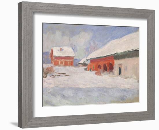 Norway, Red Houses at Bjornegaard, 1895-Claude Monet-Framed Giclee Print