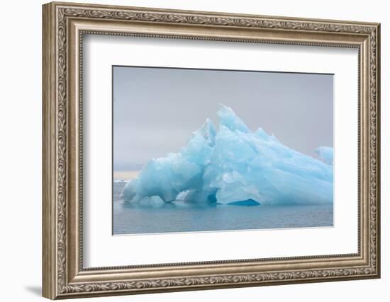 Norway. Svalbard. Brasvelbreen. Turquoise Ice Bergs in the Calm Water-Inger Hogstrom-Framed Photographic Print