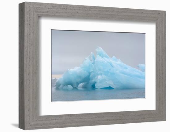 Norway. Svalbard. Brasvelbreen. Turquoise Ice Bergs in the Calm Water-Inger Hogstrom-Framed Photographic Print