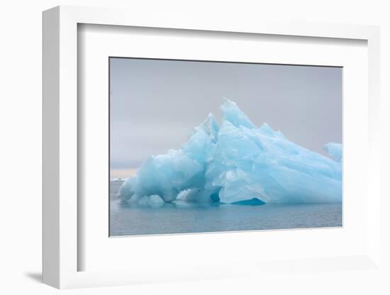 Norway. Svalbard. Brasvelbreen. Turquoise Ice Bergs in the Calm Water-Inger Hogstrom-Framed Photographic Print