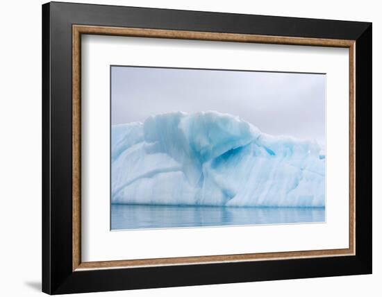 Norway. Svalbard. Brasvelbreen. Turquoise Ice Bergs in the Calm Water-Inger Hogstrom-Framed Photographic Print