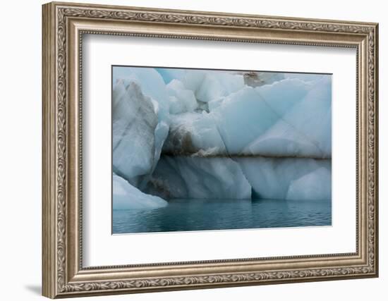 Norway. Svalbard. Brasvelbreen. Turquoise Ice Bergs in the Calm Water-Inger Hogstrom-Framed Photographic Print