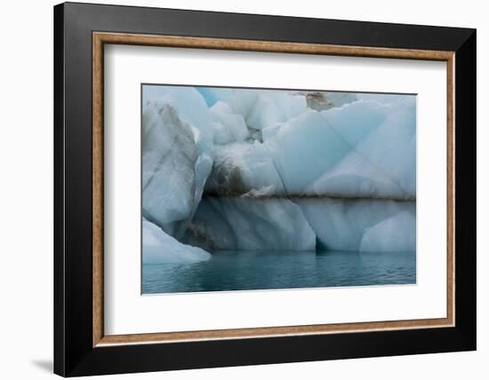 Norway. Svalbard. Brasvelbreen. Turquoise Ice Bergs in the Calm Water-Inger Hogstrom-Framed Photographic Print