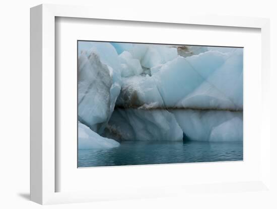 Norway. Svalbard. Brasvelbreen. Turquoise Ice Bergs in the Calm Water-Inger Hogstrom-Framed Photographic Print