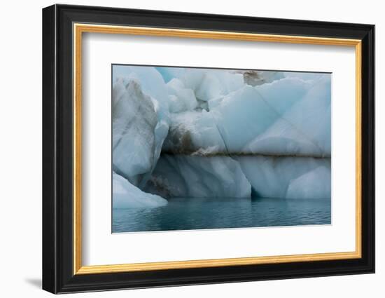 Norway. Svalbard. Brasvelbreen. Turquoise Ice Bergs in the Calm Water-Inger Hogstrom-Framed Photographic Print