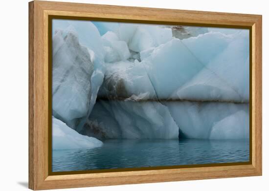 Norway. Svalbard. Brasvelbreen. Turquoise Ice Bergs in the Calm Water-Inger Hogstrom-Framed Premier Image Canvas