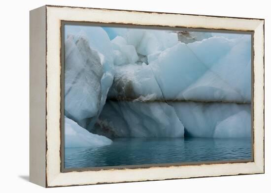 Norway. Svalbard. Brasvelbreen. Turquoise Ice Bergs in the Calm Water-Inger Hogstrom-Framed Premier Image Canvas