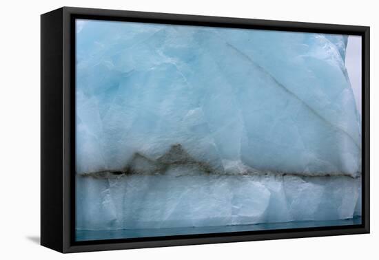 Norway. Svalbard. Nordaustlandet. Brasvelbreen. Textures of Icebergs-Inger Hogstrom-Framed Premier Image Canvas