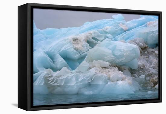 Norway. Svalbard. Nordaustlandet. Brasvelbreen. Textures of Icebergs-Inger Hogstrom-Framed Premier Image Canvas