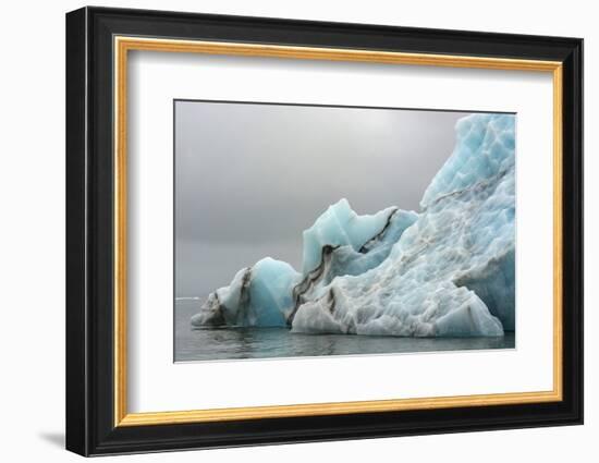 Norway. Svalbard. Spitsbergen. Brepollen. Iceberg with Moraine Dust-Inger Hogstrom-Framed Photographic Print