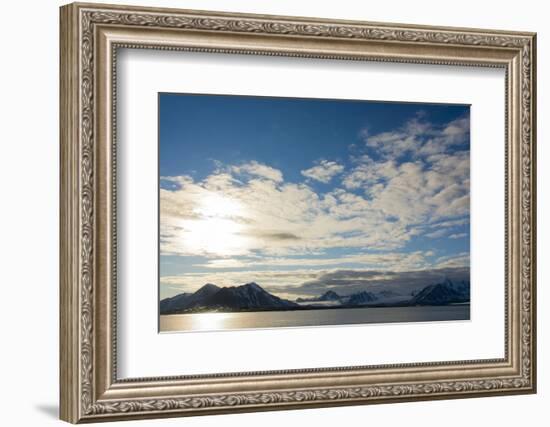 Norway. Svalbard. Spitsbergen. Forlandsundet. Clouds and Midnight Sun-Inger Hogstrom-Framed Photographic Print