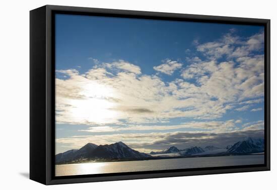 Norway. Svalbard. Spitsbergen. Forlandsundet. Clouds and Midnight Sun-Inger Hogstrom-Framed Premier Image Canvas