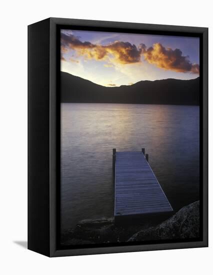 Norway, Telemark, Fyresvatn Lake, Landing Stage, Dusk-Andreas Keil-Framed Premier Image Canvas