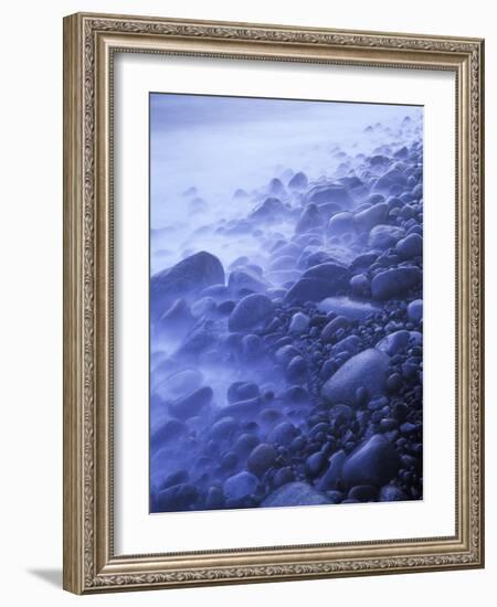 Norway, Telemark, the North Sea, Skagerag, Mšlen, Beach with Glacial Pebbles after Sunset-Andreas Keil-Framed Photographic Print