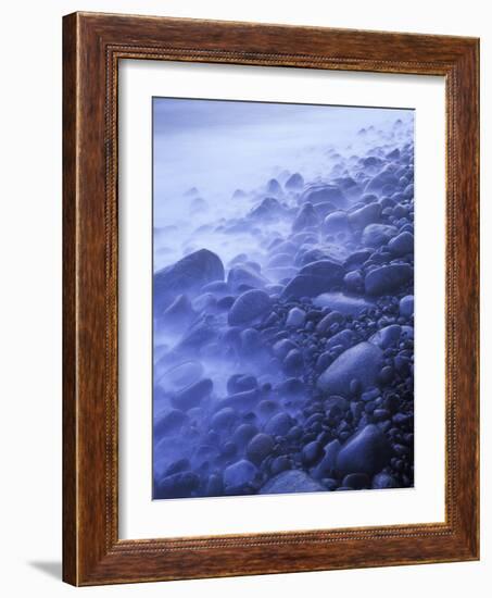 Norway, Telemark, the North Sea, Skagerag, Mšlen, Beach with Glacial Pebbles after Sunset-Andreas Keil-Framed Photographic Print