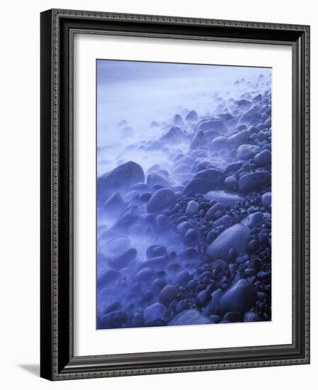 Norway, Telemark, the North Sea, Skagerag, Mšlen, Beach with Glacial Pebbles after Sunset-Andreas Keil-Framed Photographic Print