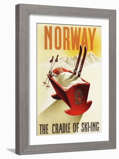 Norway - The Cradle of Skiing-Lantern Press-Framed Art Print