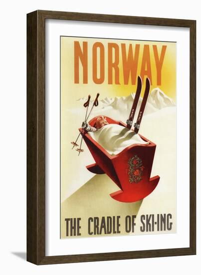 Norway - The Cradle of Skiing-Lantern Press-Framed Art Print