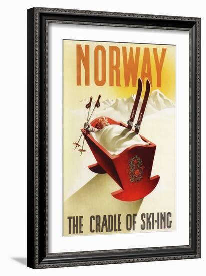 Norway - The Cradle of Skiing-Lantern Press-Framed Art Print