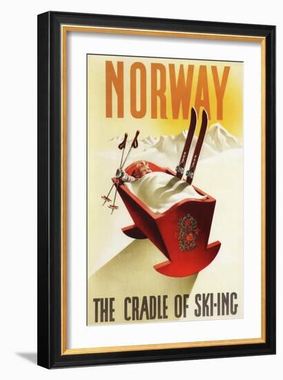 Norway - The Cradle of Skiing-Lantern Press-Framed Art Print