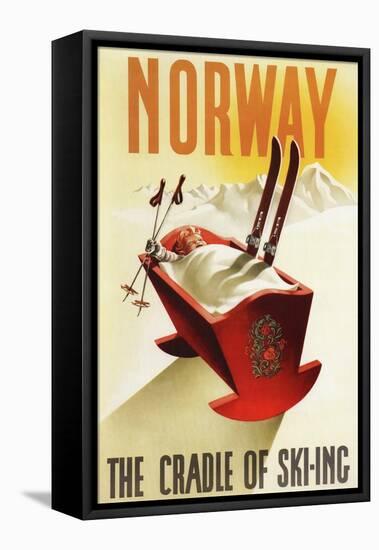 Norway - The Cradle of Skiing-Lantern Press-Framed Stretched Canvas